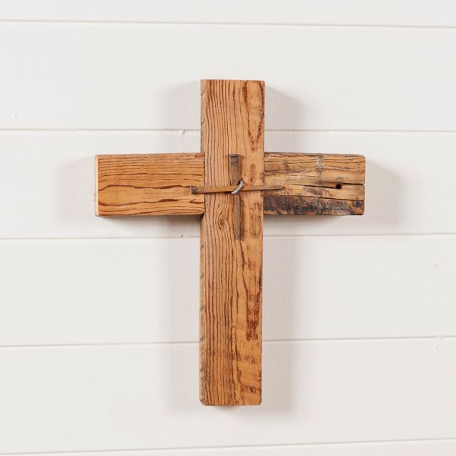 Irvins Tinware: 10.5-Inch Small Reclaimed Wooden Cross