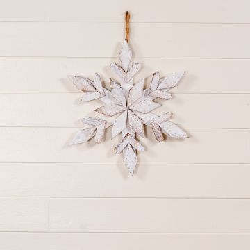 13.75-Inch Wooden Slat Snowflake