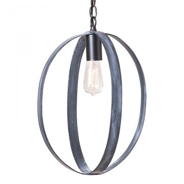 16-Inch Oval Sphere Pendant in Black