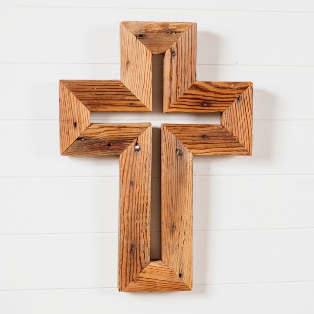 Irvins Tinware: 16.5-Inch Large Reclaimed Wooden Cross