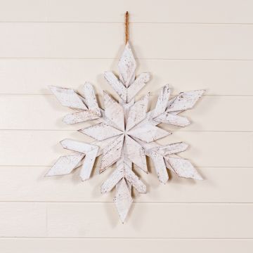 17.75-Inch Wooden Slat Snowflake
