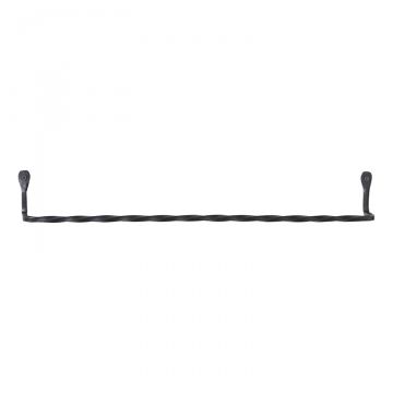 Black Wrought Iron Towel Bar Rack Holder Twisted Rod 17" USA Amish Made 