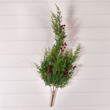27-Inch Soft Cedar and Red Berry Hanging Pick