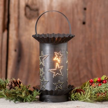 Irvins Tinware: Mini Wax Warmer with Country Star in Rustic Tin