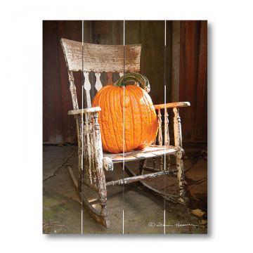 Rocking Chair Pumpkin Pallet Art 11.75 x 9.75-Inches
