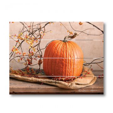 Pumpkin on Burlap Pallet Art 9.25 X 11.75-Inches