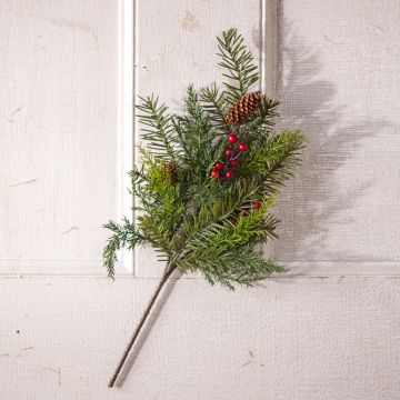 18-Inch Fir Cone and Berry Stem