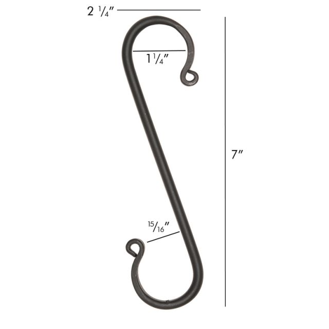 Irvins Tinware: Wrought Iron Large Forged S-Hooks Set of 6