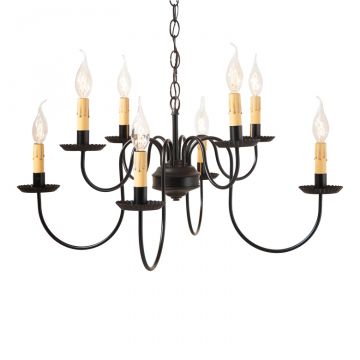 8-Arm Bloomfield Eight Arm Two Tier Chandelier in Black