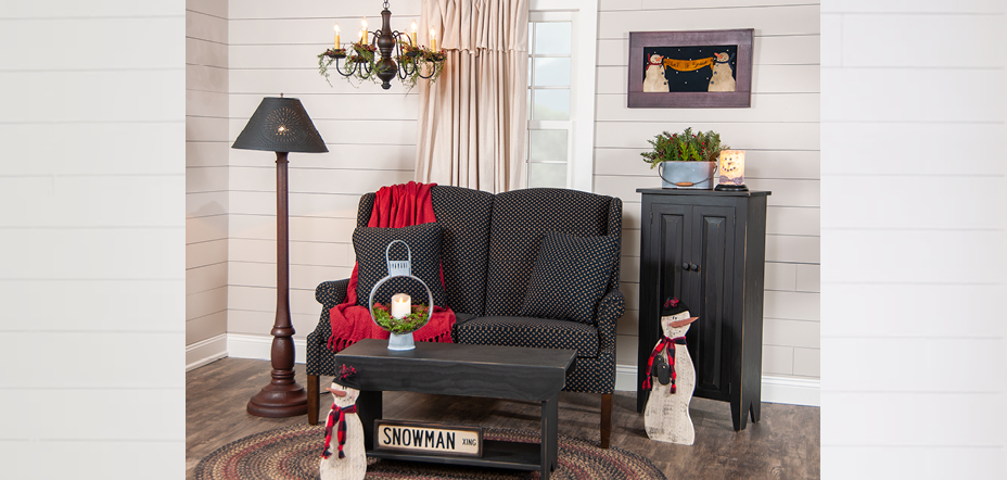 Shop this Room - Farmhouse Settee Christmas