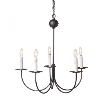 5-Arm Large Westford Chandelier in Rustic Black