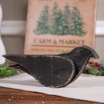 Large Wooden Bird in Black