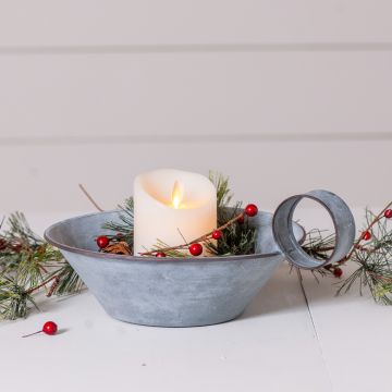 Round Tapered Pan in Weathered Zinc