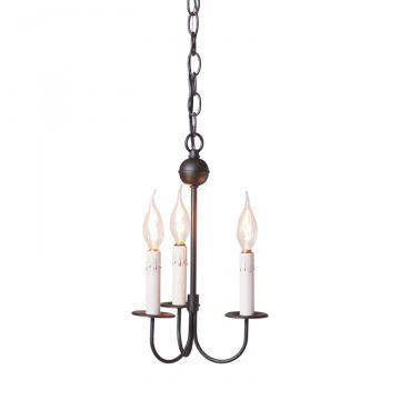 3-Arm Small Westford Chandelier in Rustic Black