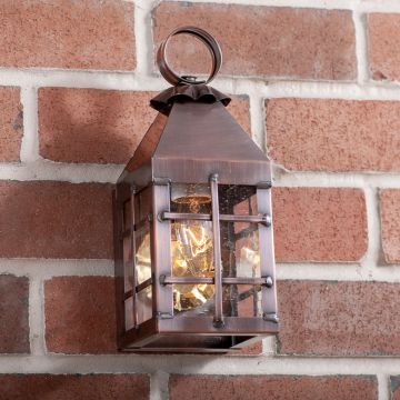 Small Barn Outdoor Wall Light in Solid Antique Copper - 1 Light