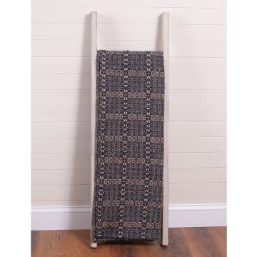 Wentworth Throw in Navy with Linen