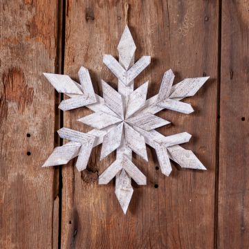 17.75-Inch Wooden Slat Snowflake