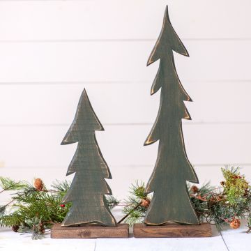 Wooden Green Trees, set of 2
