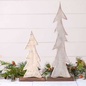 Wooden White Trees, set of 2