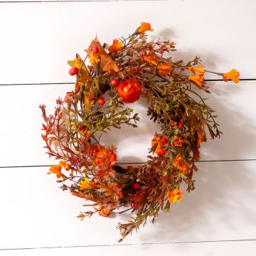 Rustic Primitive Decorative Fall Grass Candle Ring Holder or Wreath for Autumn Thanksgiving Home Decor Multicolored Handmade 16 Inch Outside Diameter 4.5 Inch Inside Diameter 