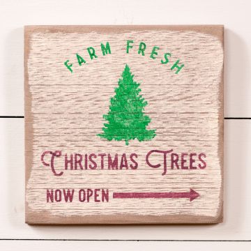 9-Inch Square Fresh Trees for Sale Sign