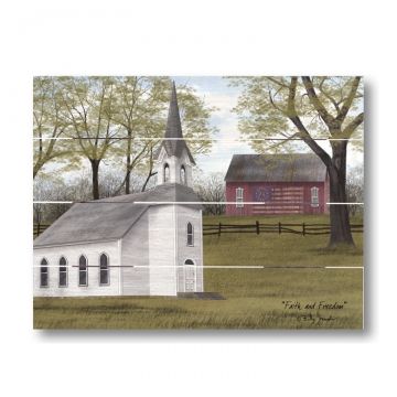 Faith and Freedom Pallet Art 9.25 x 11.75-Inches