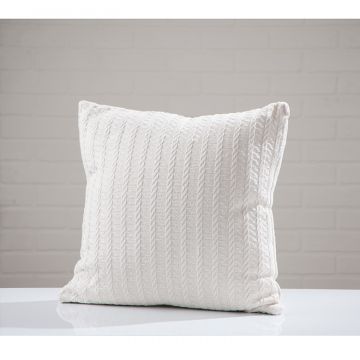 Cream Cable Knit Woven Pillow
