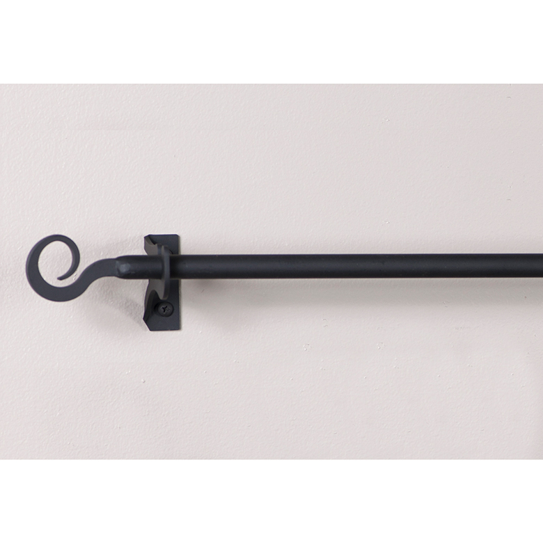 Irvins Tinware Wrought Iron Curl Curtain Rod Package up to 35Inch