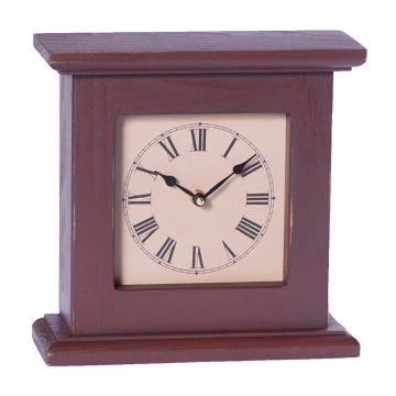 Small Wooden Mantle Clock in Red