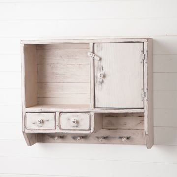 Cabin Cupboard in worn white