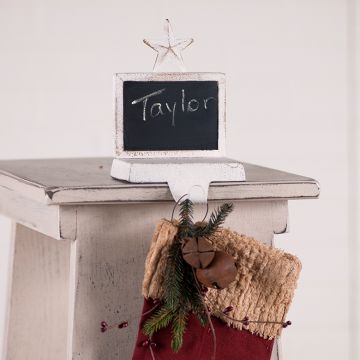 Chalkboard Stocking Hanger in White