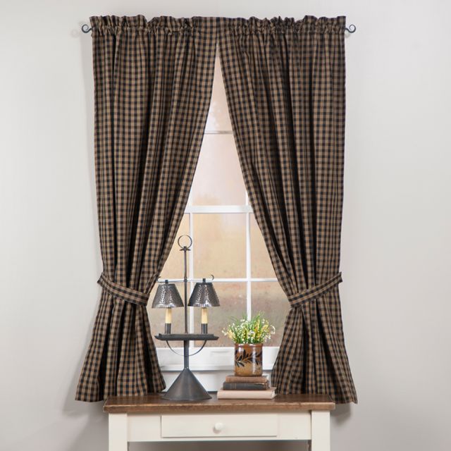 Irvin S Tinware Sturbridge Lined 63 Inch Panel Set In Black