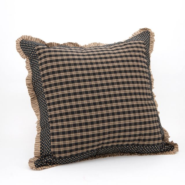 Irvin S Tinware Sturbridge Patch Basic Euro Pillow Sham In Black