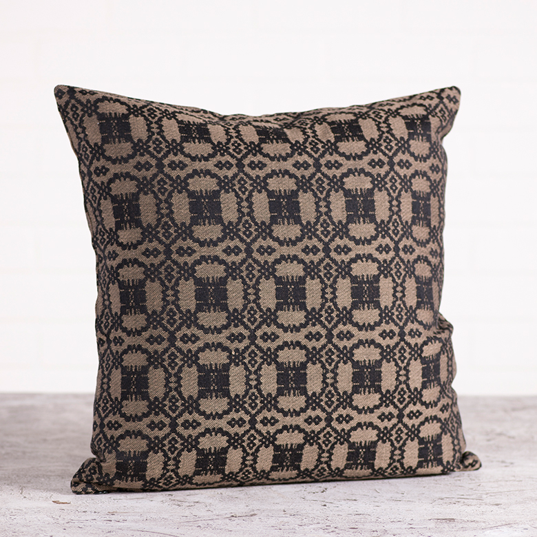 Campbell 18Inch Pillow in Black with fill pillow Irvin's Tinware