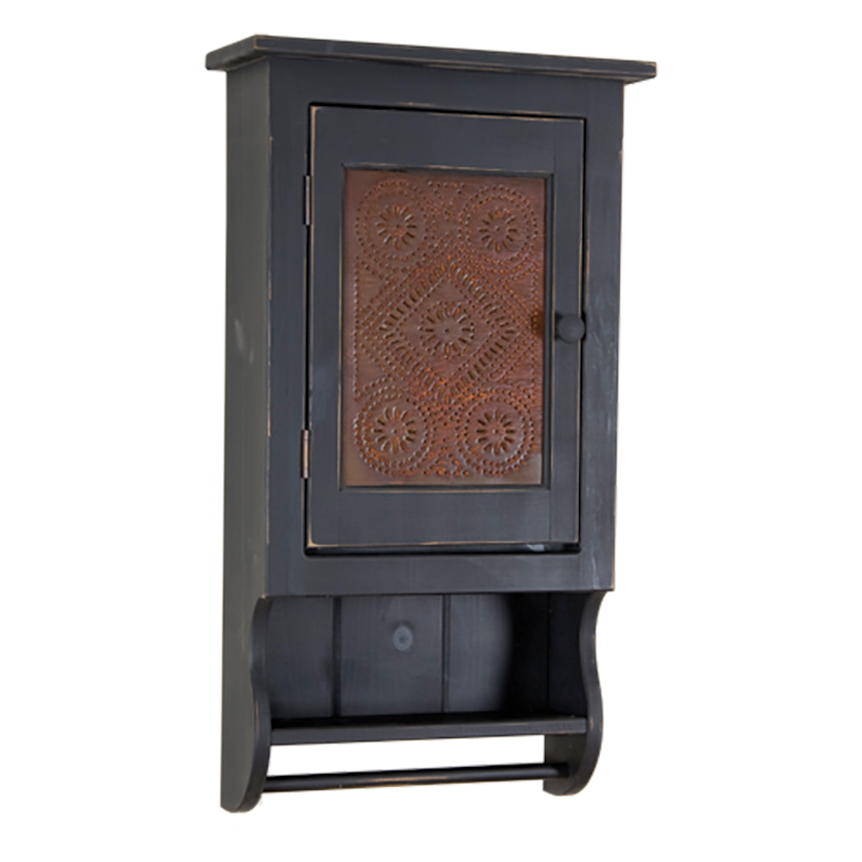 Rustic Wall Cabinet In Black