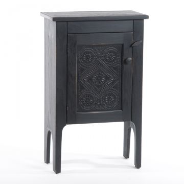 Accent Cabinet with painted tin in black