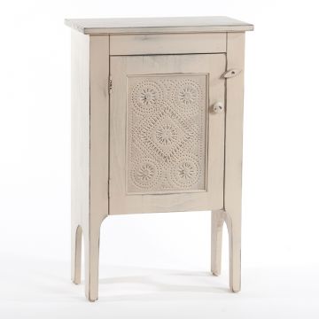 Accent Cabinet with painted tin in cream