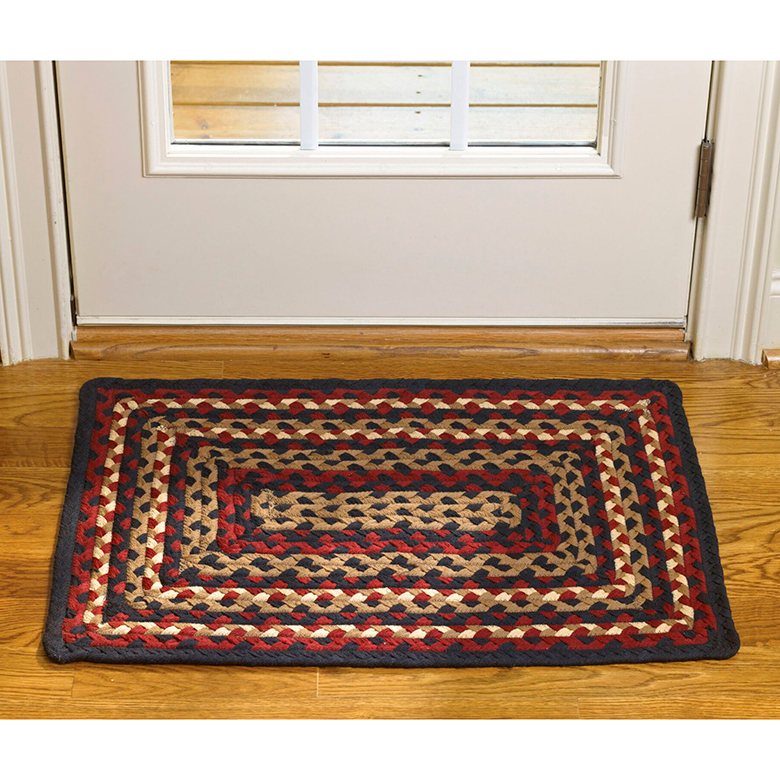 Country Folk Art 20x30Inch Rectangular Braided Rug Irvin's Tinware