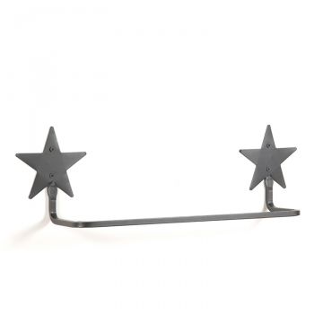16-Inch Solid Star Wrought Iron Towel Bar