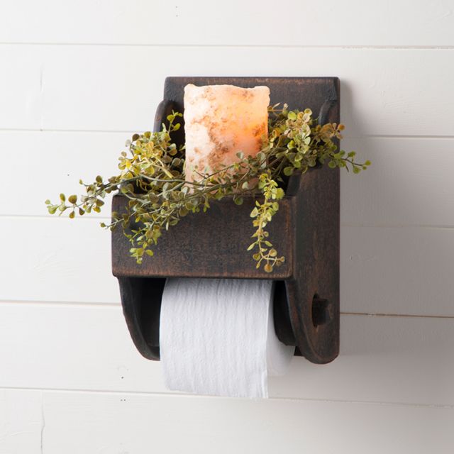 Rustic Wood Toilet Roll Paper Holder 