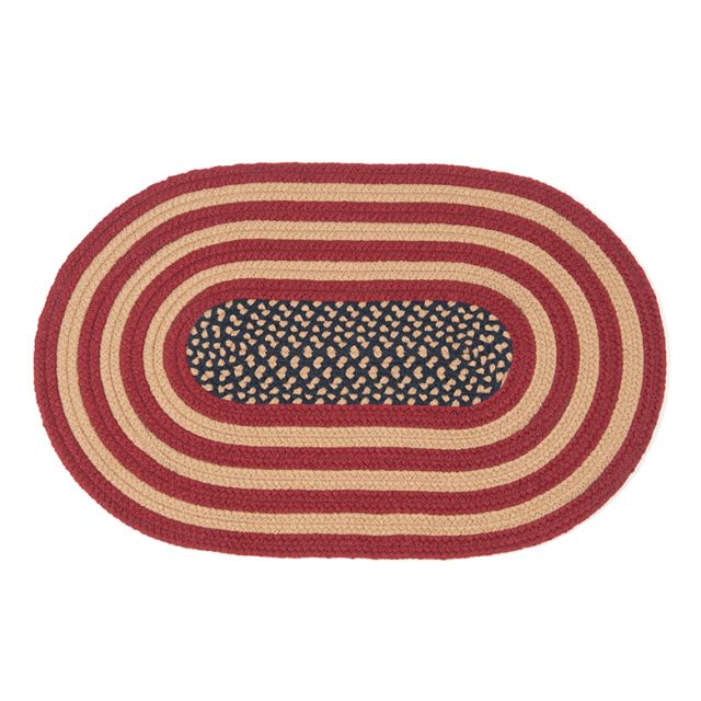 Irvins Tinware: Americana Rustic Flag 3x5-ft Braided Oval Rug