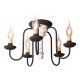 5-Light Berkshire Semi-Flush Mount Wood Ceiling Light in Americana Vintage White