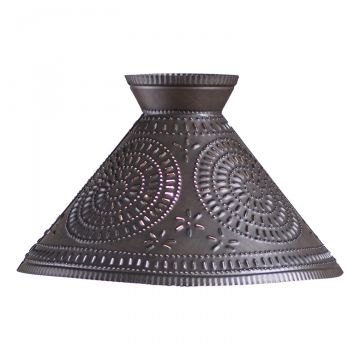 Country new 17" textured black punched tin lamp shade 