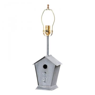 Birdhouse Lamp Base in Weathered Zinc