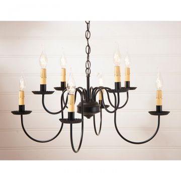 Madison Chandelier in Blackened Tin by Irvins Country Tinware 