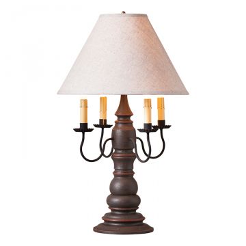 Bradford Lamp in Americana Espresso with Linen Fabric Shade