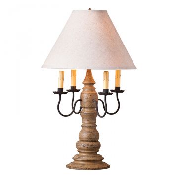 Bradford Lamp in Americana Pearwood with Linen Fabric Shade