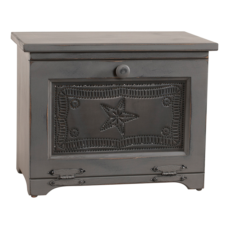 Bread Box with Star Panel in Gray