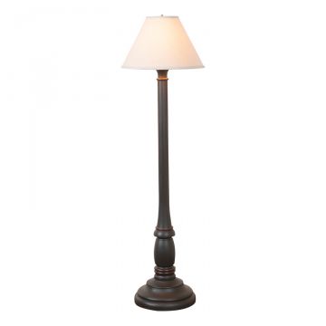 Brinton House Floor Lamp in Rustic Black with Linen Fabric Shade