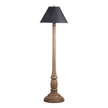 Brinton House Floor Lamp Americana Pearwood with Textured Black Metal Shade